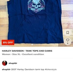 Harley Davidson Black Skull Tank Top